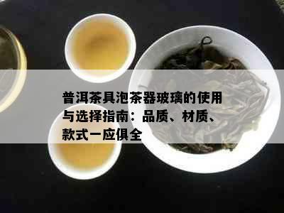 普洱茶具泡茶器玻璃的使用与选择指南：品质、材质、款式一应俱全