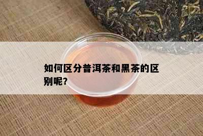 如何区分普洱茶和黑茶的区别呢？