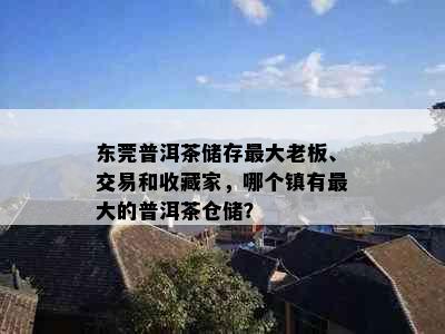 东莞普洱茶储存更大老板、交易和收藏家，哪个镇有更大的普洱茶仓储？