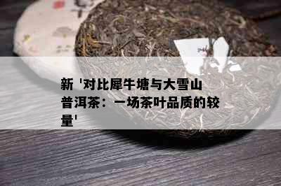 新 '对比犀牛塘与大雪山普洱茶：一场茶叶品质的较量'