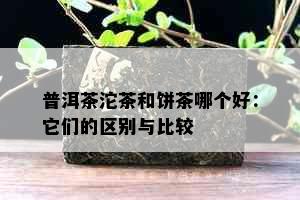 普洱茶沱茶和饼茶哪个好：它们的区别与比较