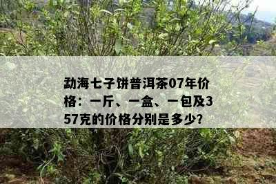 勐海七子饼普洱茶07年价格：一斤、一盒、一包及357克的价格分别是多少？