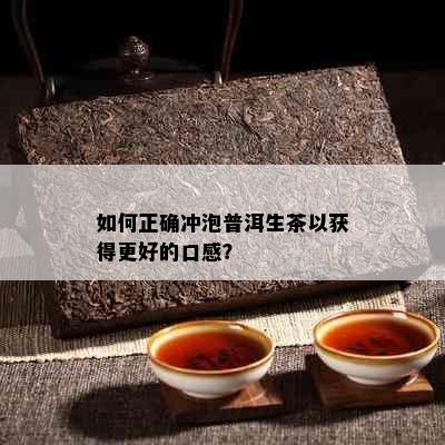 如何正确冲泡普洱生茶以获得更好的口感？