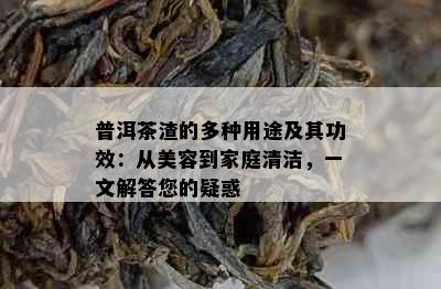 普洱茶渣的多种用途及其功效：从美容到家庭清洁，一文解答您的疑惑