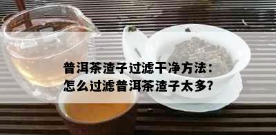 普洱茶渣子过滤干净方法：怎么过滤普洱茶渣子太多？