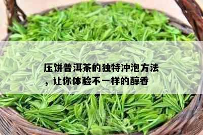 压饼普洱茶的独特冲泡方法，让你体验不一样的醇香