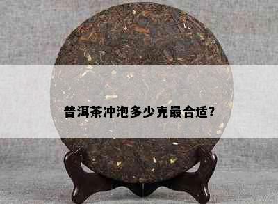 普洱茶冲泡多少克最合适？