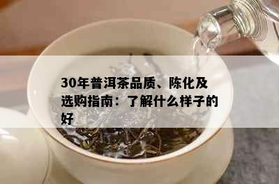 30年普洱茶品质、陈化及选购指南：了解什么样子的好