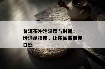 普洱茶冲泡温度与时间：一份详尽指南，让你品尝更佳口感