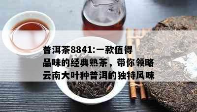 普洱茶8841:一款值得品味的经典熟茶，带你领略云南大叶种普洱的独特风味