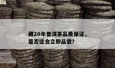 藏20年普洱茶品质保证，是否适合立即品尝？