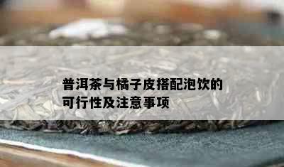 普洱茶与橘子皮搭配泡饮的可行性及注意事项