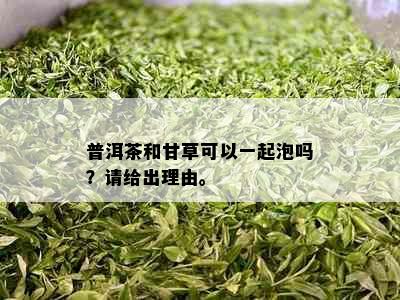 普洱茶和甘草可以一起泡吗？请给出理由。