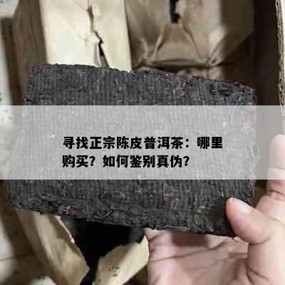 寻找正宗陈皮普洱茶：哪里购买？如何鉴别真伪？