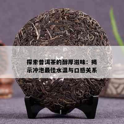 探索普洱茶的醇厚滋味：揭示冲泡更佳水温与口感关系