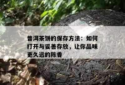 普洱茶饼的保存方法：如何打开与妥善存放，让你品味更久远的陈香