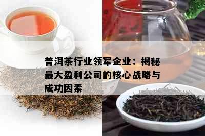 普洱茶行业领军企业：揭秘更大盈利公司的核心战略与成功因素