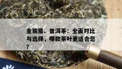 金骏眉、普洱茶：全面对比与选择，哪款茶叶更适合您？