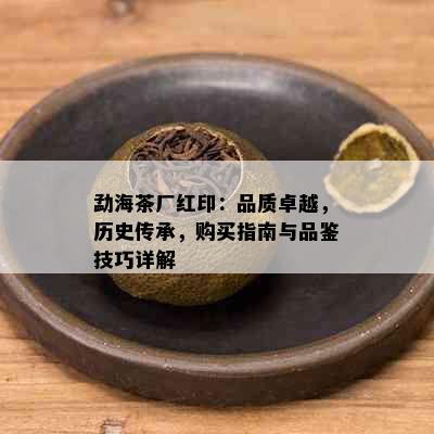 勐海茶厂红印：品质卓越，历史传承，购买指南与品鉴技巧详解