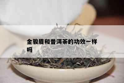 金骏眉和普洱茶的功效一样吗