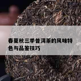 春夏秋三季普洱茶的风味特色与品鉴技巧