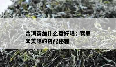 普洱茶加什么煮好喝：营养又美味的搭配秘籍