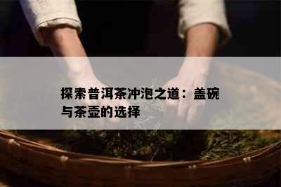 探索普洱茶冲泡之道：盖碗与茶壶的选择