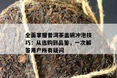 全面掌握普洱茶盖碗冲泡技巧：从选购到品鉴，一次解答用户所有疑问