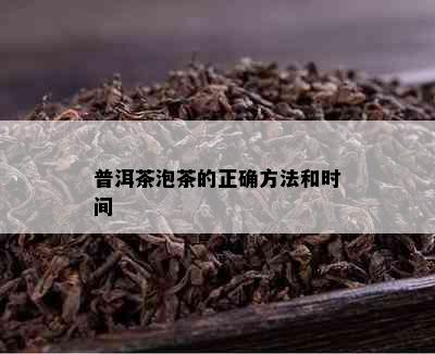 普洱茶泡茶的正确方法和时间