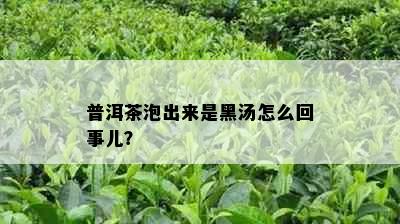 普洱茶泡出来是黑汤怎么回事儿？