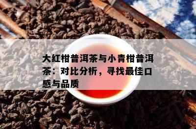 大红柑普洱茶与小青柑普洱茶：对比分析，寻找更佳口感与品质