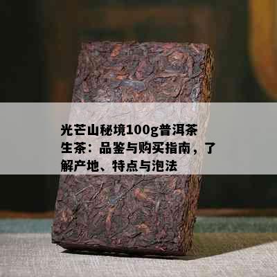 光芒山秘境100g普洱茶生茶：品鉴与购买指南，了解产地、特点与泡法