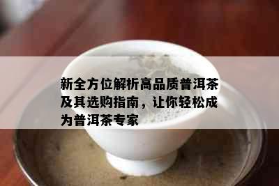 新全方位解析高品质普洱茶及其选购指南，让你轻松成为普洱茶专家