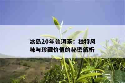 冰岛20年普洱茶：独特风味与珍藏价值的秘密解析