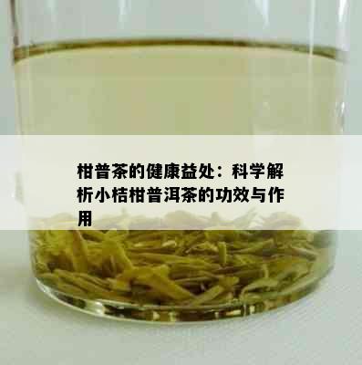 柑普茶的健康益处：科学解析小桔柑普洱茶的功效与作用