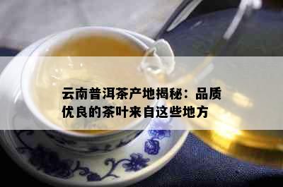 云南普洱茶产地揭秘：品质优良的茶叶来自这些地方