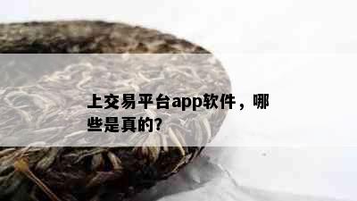 上交易平台app软件，哪些是真的？