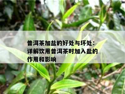 普洱茶加盐的好处与坏处：详解饮用普洱茶时加入盐的作用和影响