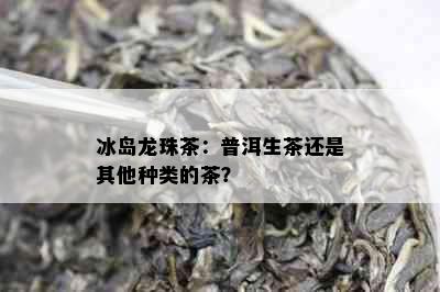 冰岛龙珠茶：普洱生茶还是其他种类的茶？