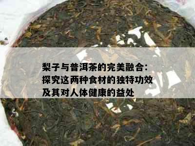 梨子与普洱茶的完美融合：探究这两种食材的独特功效及其对人体健康的益处