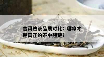 普洱熟茶品质对比：哪家才是真正的茶中翘楚？