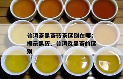 普洱茶黑茶砖茶区别在哪：揭示黑砖、普洱及黑茶的区别