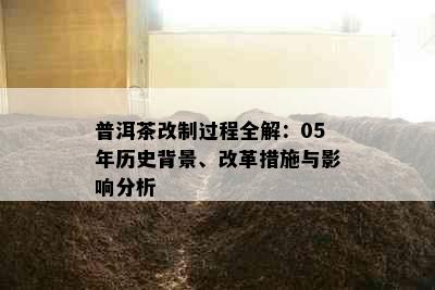 普洱茶改制过程全解：05年历史背景、改革措施与影响分析