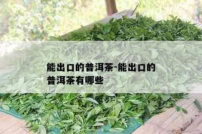 能出口的普洱茶-能出口的普洱茶有哪些