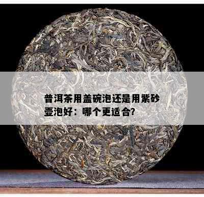 普洱茶用盖碗泡还是用紫砂壶泡好：哪个更适合？