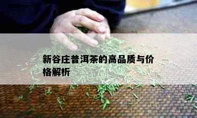 新谷庄普洱茶的高品质与价格解析