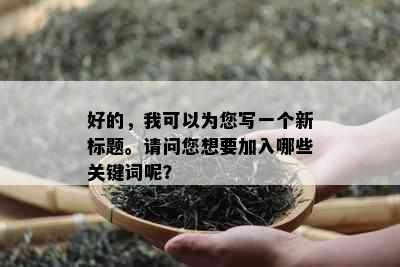 好的，我可以为您写一个新标题。请问您想要加入哪些关键词呢？