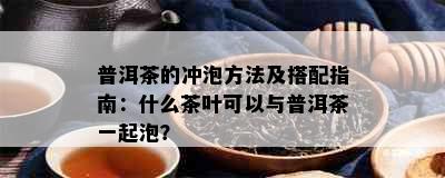 普洱茶的冲泡方法及搭配指南：什么茶叶可以与普洱茶一起泡？