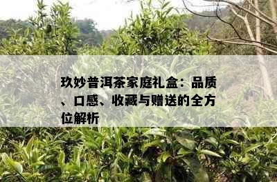 玖妙普洱茶家庭礼盒：品质、口感、收藏与赠送的全方位解析