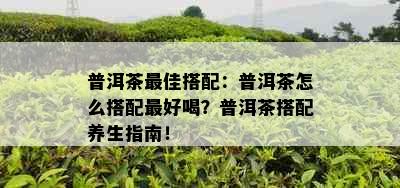 普洱茶更佳搭配：普洱茶怎么搭配更好喝？普洱茶搭配养生指南！